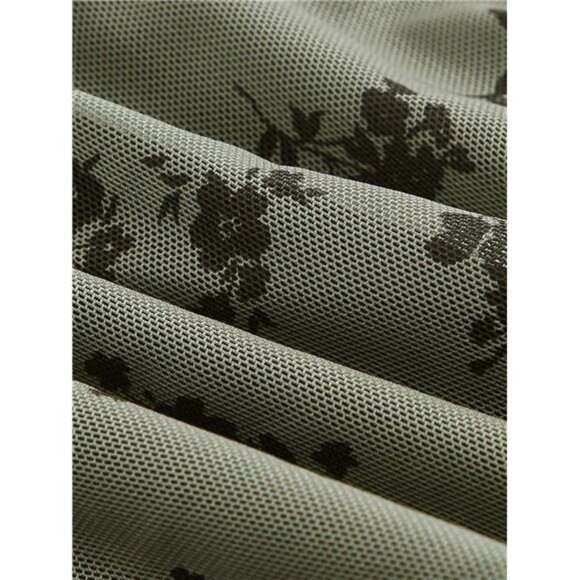 Women's Floral Strapless Tie Front Top Green - Picture 3 of 4